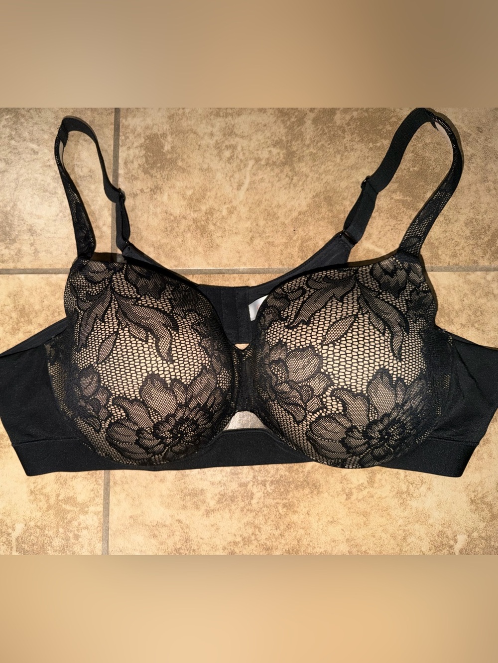 CACIQUE Lightly Lined Balconette Bra Black Lace Bra